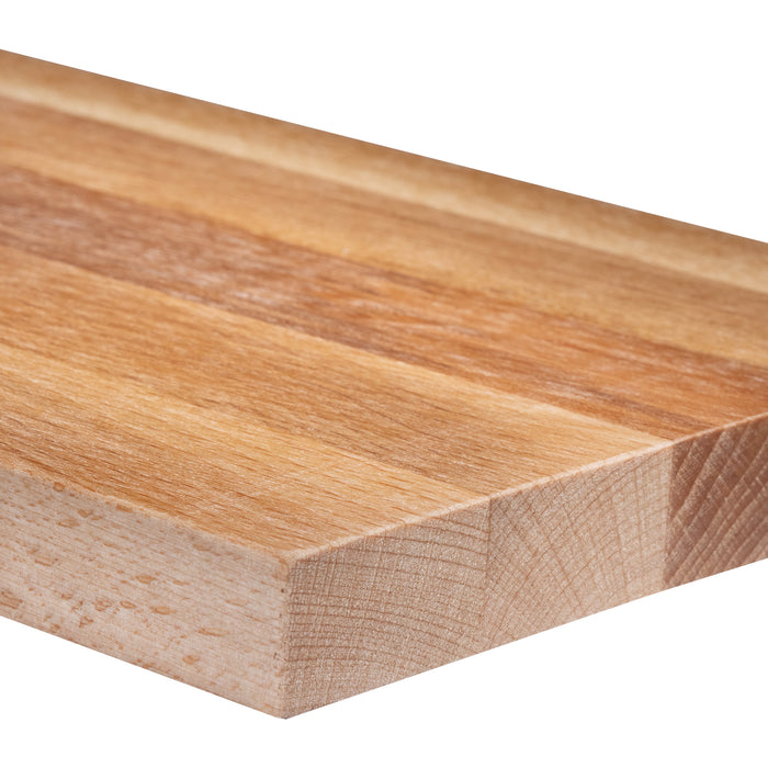 Plank met leren handvat beuken 33x16 cm