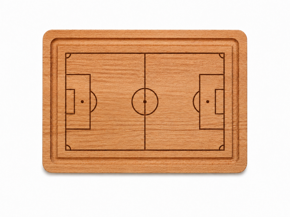 Plank met sapgeul beuken Voetbalveld 25x16 cm
