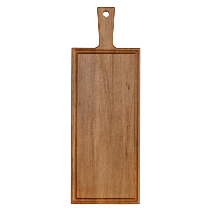 Beech serving board with handle 48x17 cm