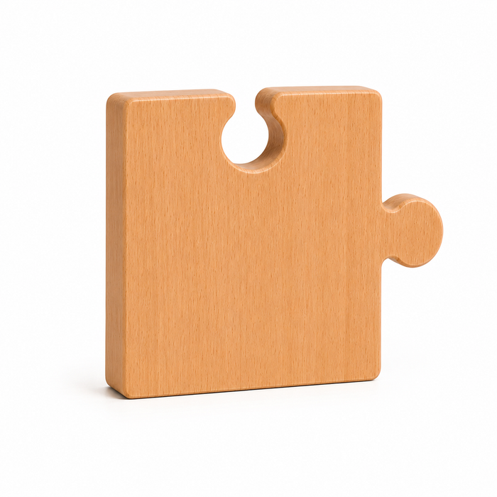 Puzzle de planches pour fusion d'entreprises en hêtre 40x40 cm