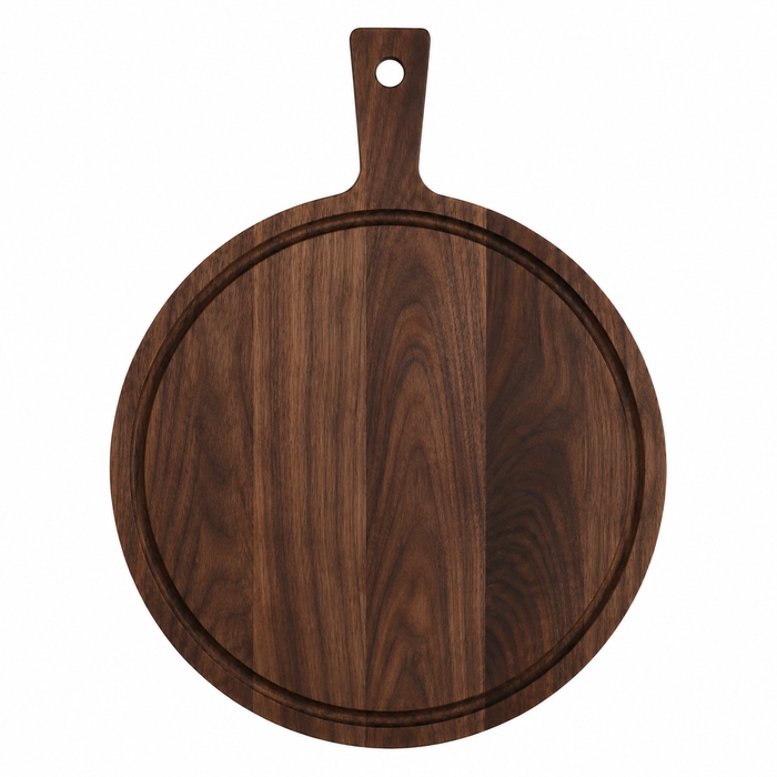 Plank rond met handvat walnoot ⌀ 35 cm - FSC 100%