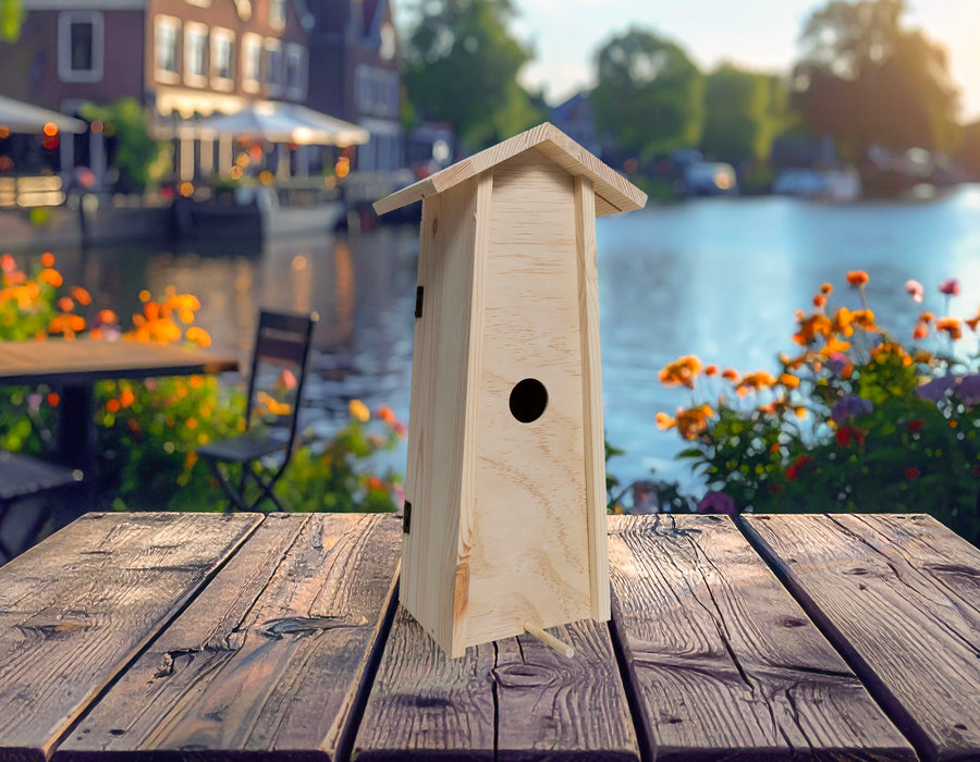 Weinkiste mit Schiebedeckel Vogelhaus 1-Fach - FSC 100%
