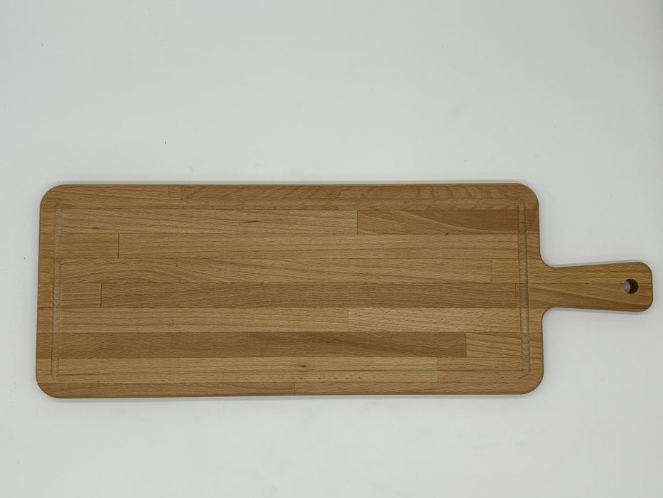 Plank met handvat en sapgeul beuken 49x17 cm