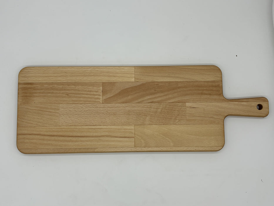 <tc>cutting board with handle beech 49x17 cm</tc>