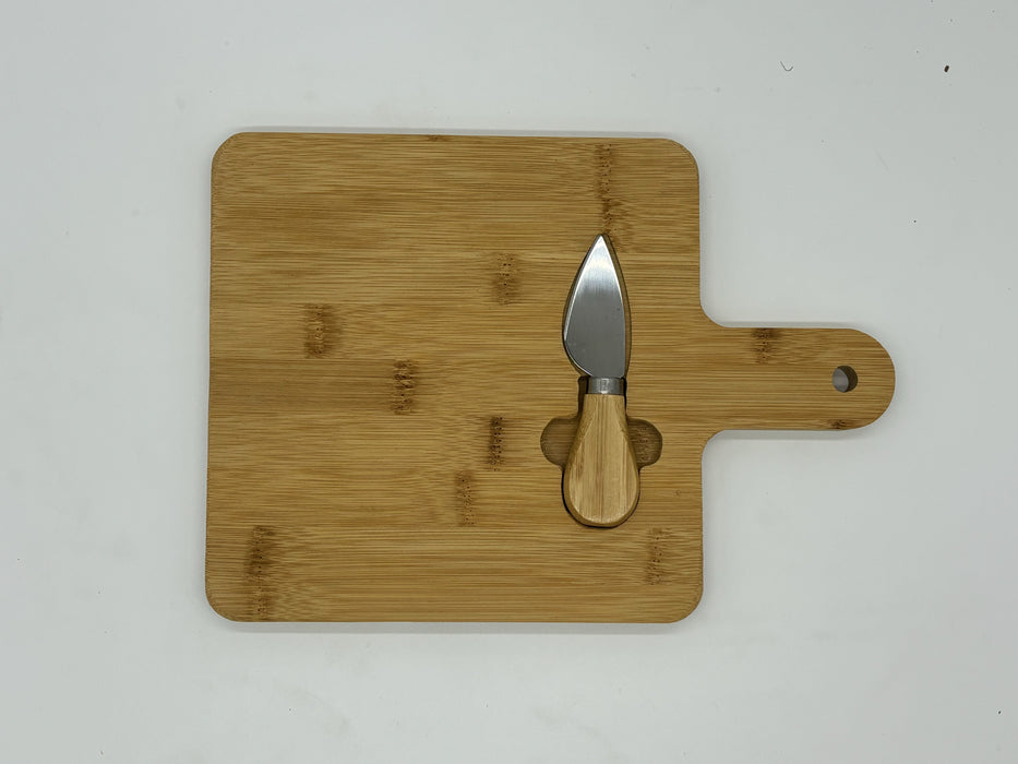 Cheese board including cheese knife and bamboo handle 28x20 cm