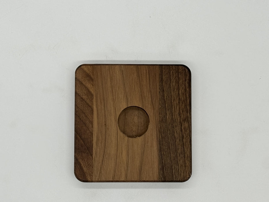 Halter für runde Gegenstände Nussbaum 10x10 cm