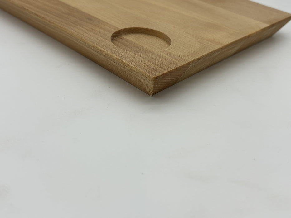 Plank met ronde inkeping beuken 24x17 cm