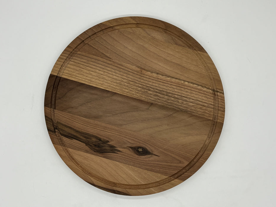 Shelf round with sap channel walnut 30 cm