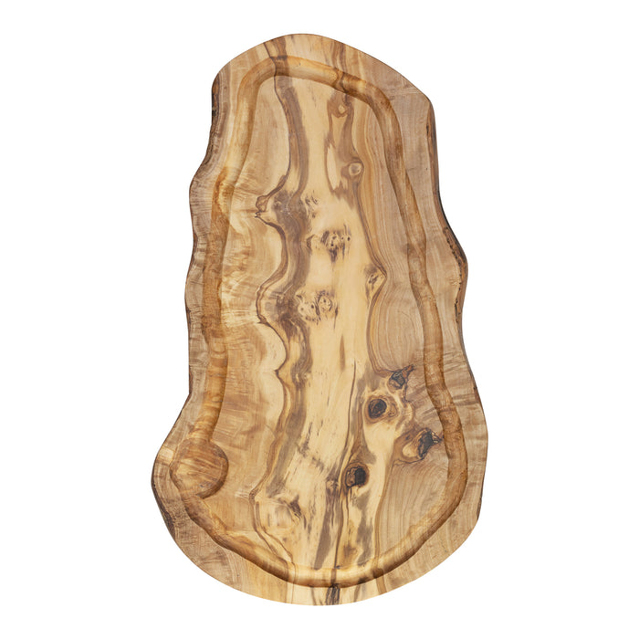 Brett mit Saftgrube oval Olivenholz ca. 40x17 cm
