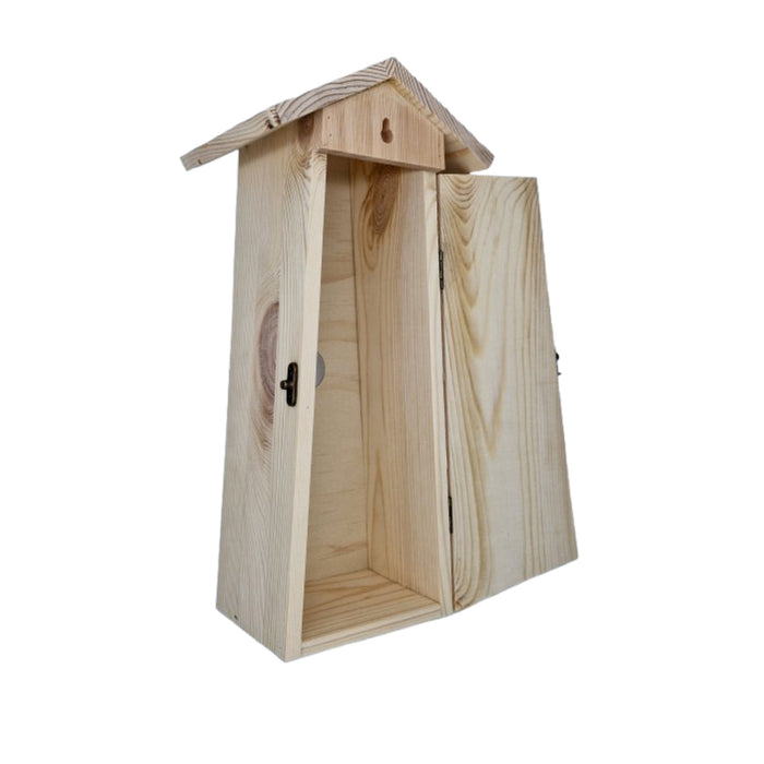 Wijnkist met schuifdeksel vogelhuisje 1-vaks