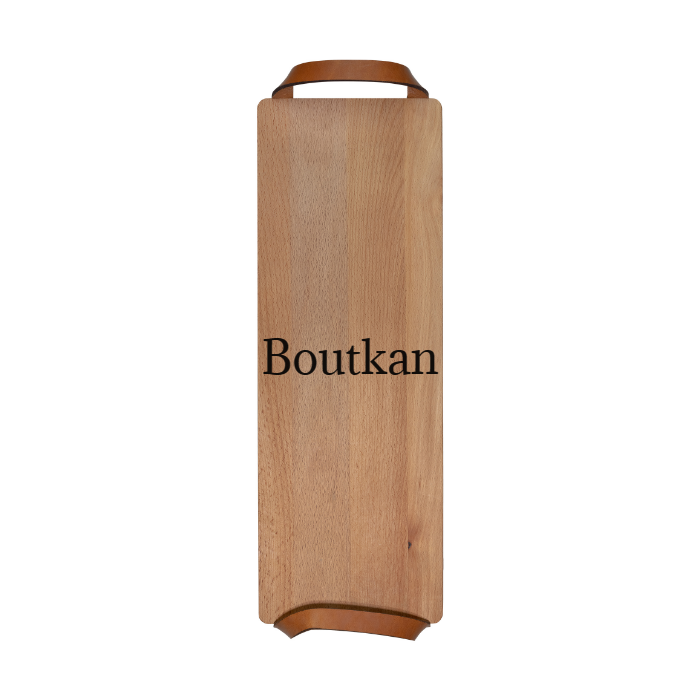 Brett mit Ledergriffen Buche 48x17 cm