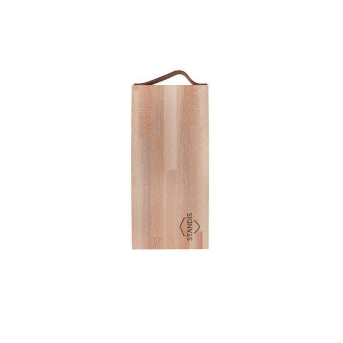 Plank met leren handvat beuken 33x16 cm
