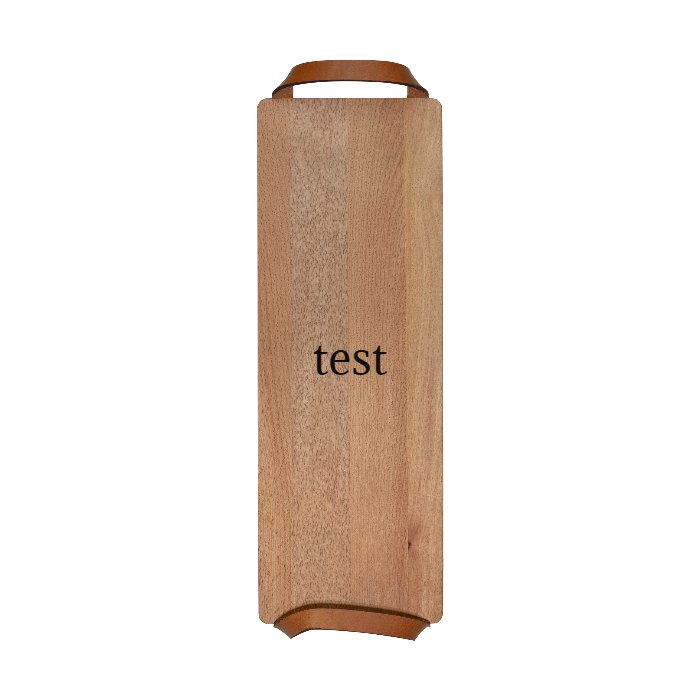 Plank met leren handvaten beuken 48x17 cm