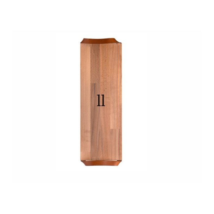 Plank met leren handvaten beuken 48x17 cm