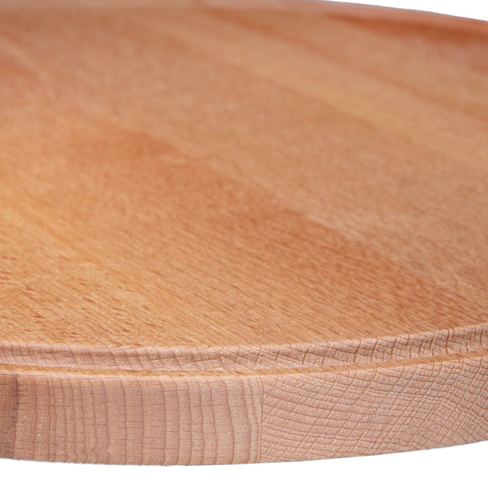 Plank rond met handvat en sapgeul beuken 35 cm ⌀